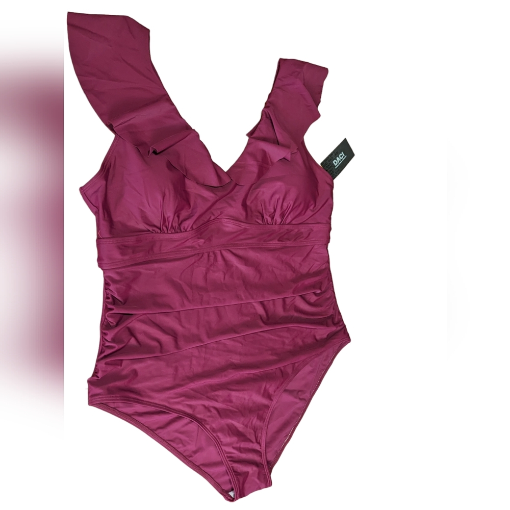 Burgundy Maroon Frill Sleeve One Piece Plus Size 20W NWT